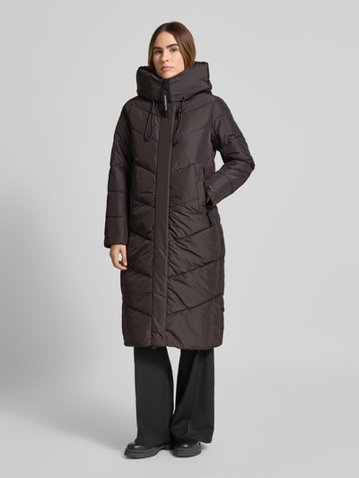 khujo Gewatteerde lange jas met capuchon, model 'TEPLE' Prune - 4