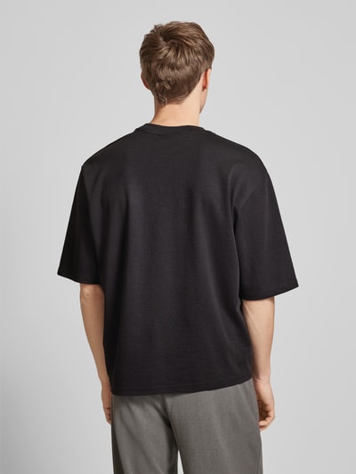 REVIEW Oversized T-Shirt mit Label-Print Black 5