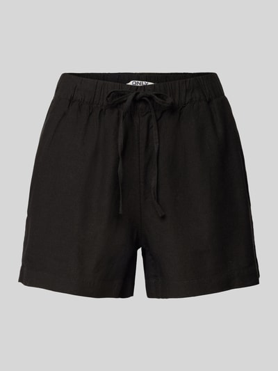 Only Loose Fit Shorts aus Viskose-Leinen-Mix Modell 'CARO' Black 2