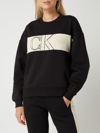 Calvin Klein Jeans Sweatshirt mit Logo-Stickerei  Black 4