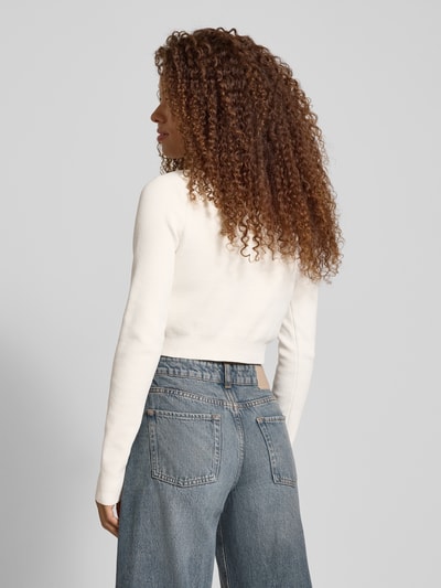 Tommy Jeans Regular fit pullover met labelstitching Offwhite gemêleerd - 5