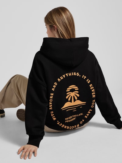 Pegador Oversized Hoodie mit Motiv- und Statement-Print Modell 'PALMYRA' Black 3