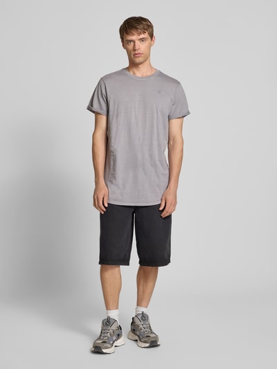 G-Star Raw T-Shirt mit Label-Detail und Rundhalsausschnitt Hellgrau 1