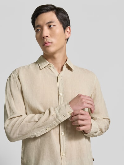 BOSS Orange Regular Fit Freizeithemd aus reinem Leinen Modell 'RELEGANT' Beige 3