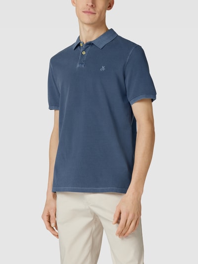 Marc O'Polo Poloshirt mit kurzer Knopfleiste Blau 4