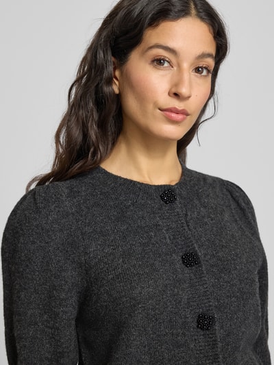 Neo Noir Gebreid jack met ronde hals, model 'Trudy' Antraciet gemêleerd - 3