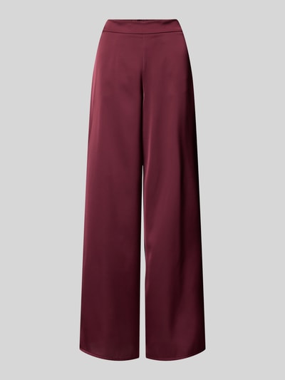 VM by Vera Mont Wide Leg Hose aus Satin mit elastischem Bund Dunkelrot 2