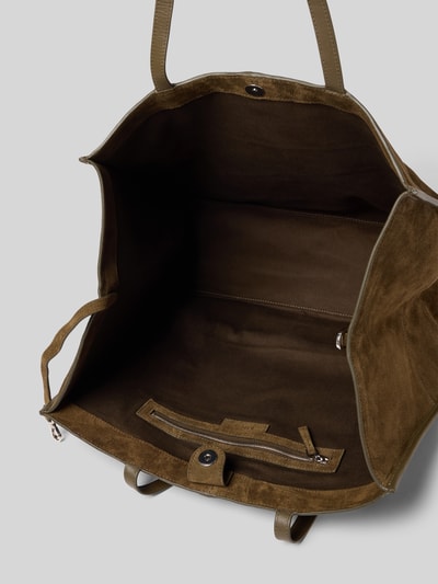 Mango Tote Bag aus echtem Leder Khaki 5