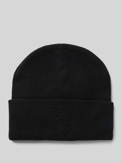 Knowledge Cotton Apparel Beanie mit Label-Detail BLACK 1