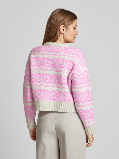 LOLLYS LAUNDRY Cropped Strickpullover mit Rundhalsausschnitt Modell 'Lottie' Pink 5