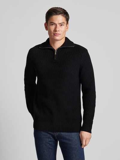 SELECTED HOMME Gebreide pullover met ribboorden, model 'LAND' Zwart - 4