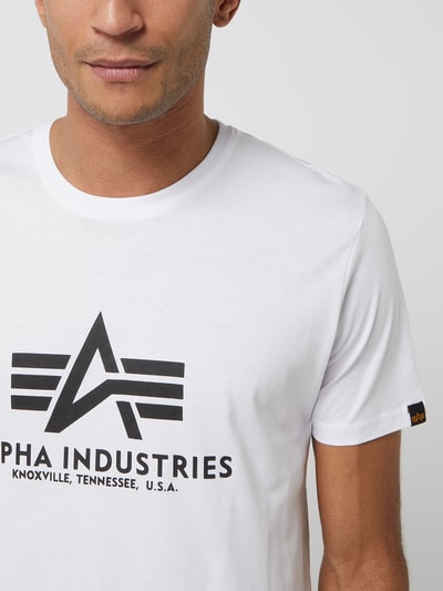 Alpha Industries T-shirt z nadrukiem z logo model ‘BASIC’ Biały 3