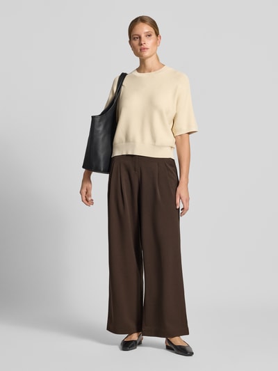 MSCH Copenhagen Baggy Fit Stoffhose mit gelegten Falten Modell 'Henrika' Mittelbraun 1