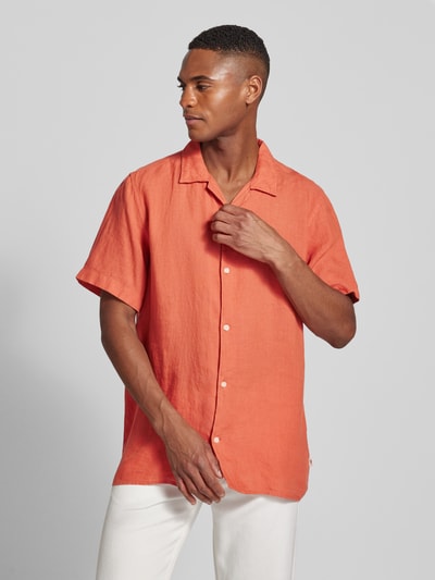 Knowledge Cotton Apparel Vrijetijdsoverhemd met knoopsluiting Terracotta - 4