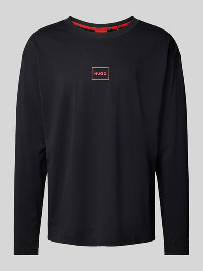 HUGO Longsleeve mit Label-Print Modell 'Laze' Black 2