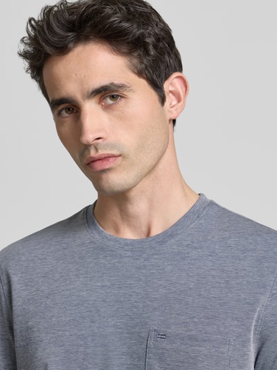 Christian Berg Men T-shirt z okrągłym dekoltem i Brustaszą Jeansowy niebieski 3