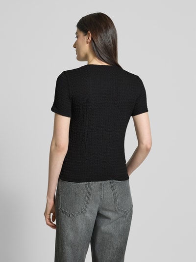 Vero Moda T-shirt o kroju regular fit z efektem marszczenia model ‘ELENE’ Czarny 5