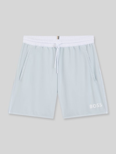 BOSS Regular Fit Badehose mit Logo-Print Modell 'STARFISH' Hellblau 1