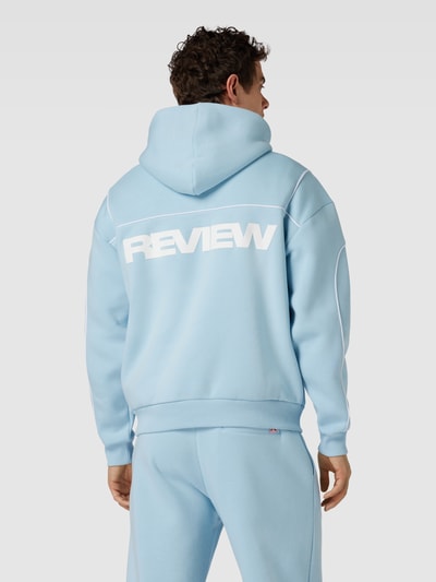 REVIEW Hoodie met logoprint IJsblauw - 5