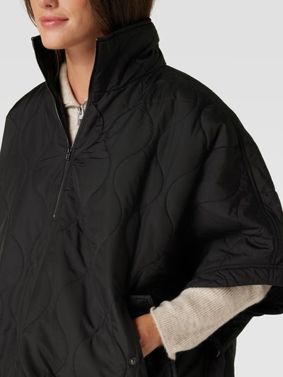 Jake*s Casual Poncho mit Stehkragen Black 3