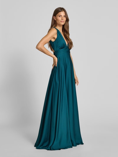 Jake*s Cocktail Abendkleid mit Taillenpasse Dunkelgruen Melange 1