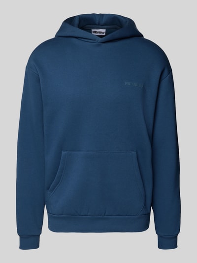 REVIEW Hoodie mit Label-Schriftzug Dunkelblau 2