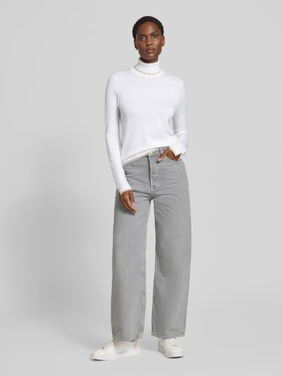 Liu Jo White Strickpullover mit Stehkragen Offwhite 1