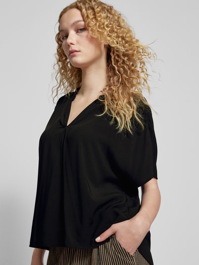 QS Blouseshirt met V-hals Zwart - 3