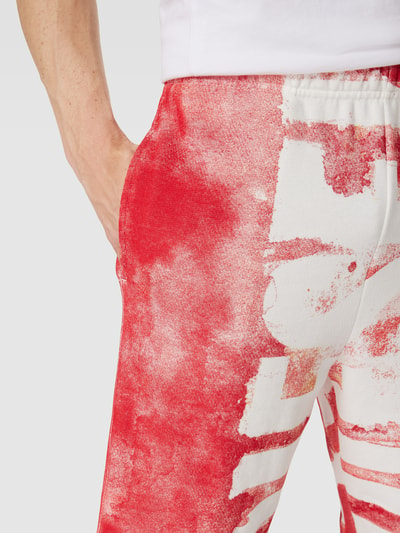 Diesel Sweatshorts mit Label-Print Rot Melange 3