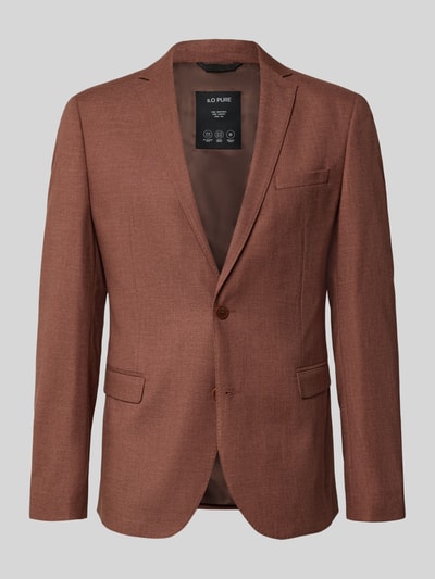 Produktfoto, Slim Fit Sakko mit Viskose-Anteil von s.Oliver BLACK LABEL in Braun, feine Struktur, klassische Form, Einreiher, glatte Oberfläche