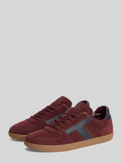 Tommy Hilfiger Sneaker aus echtem Leder mit Logo-Schriftzug Bordeaux 1