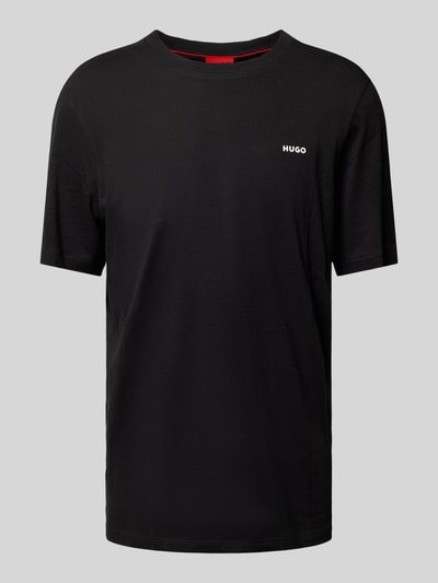 HUGO T-Shirt mit Label-Print Modell 'Dero' Black 1