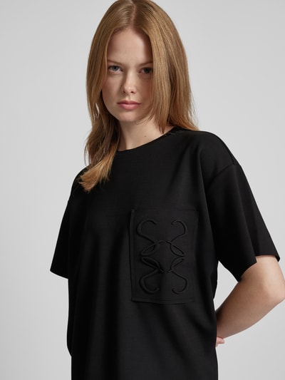 Smith and Soul Oversized T-shirt met logodetails, model 'Scuba' Zwart - 3