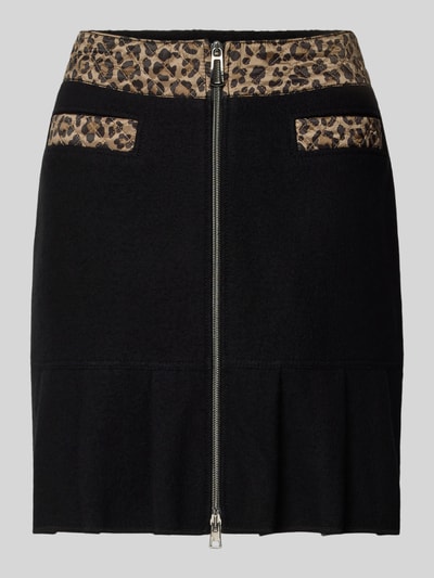 Marc Cain Spódnica o kroju regular fit z mieszanki żywej wełny Czarny 2