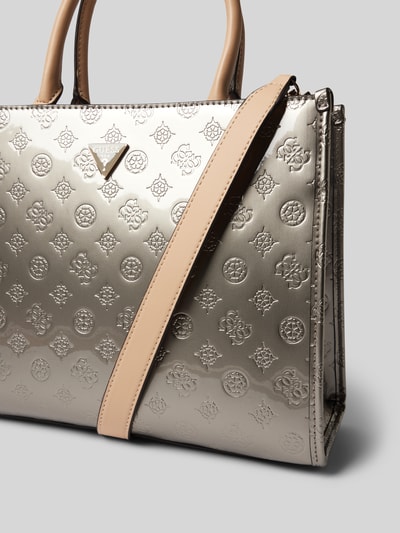 Guess Tote Bag mit Label-Strukturmuster Modell 'ARNELA' Silber 2