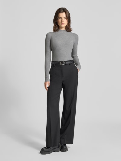 JOOP! Strickpullover aus Viskose-Mix mit Stehkragen Modell 'Koni' Hellgrau Melange 1