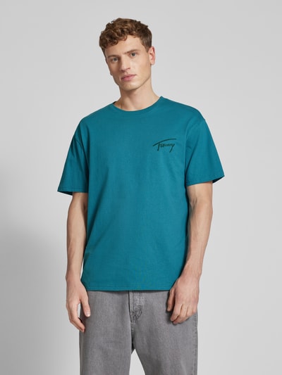 Tommy Jeans T-Shirt mit Label-Stitching Petrol 4