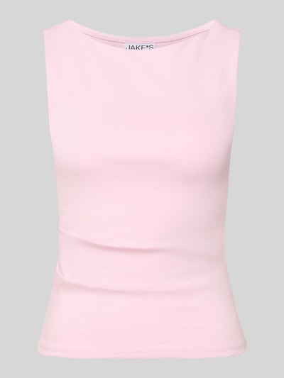 Produktfoto, Top mit breiten Trägern und Rundhalsausschnitt von Jake*s Casual aus Baumwoll-Mix mit Stretch-Anteil, hellrosa, körpernaher Schnitt