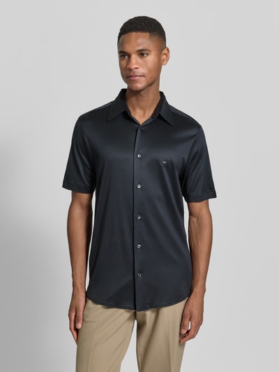 Emporio Armani Regular Fit Freizeithemd aus Lyocell-Mix Marine 4