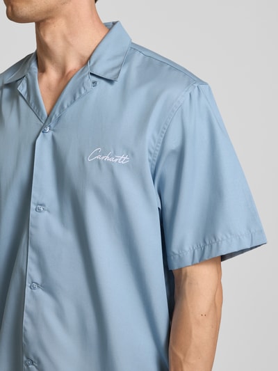 Carhartt Work In Progress Regular fit vrijetijdsoverhemd met labelstitching Lichtblauw - 3