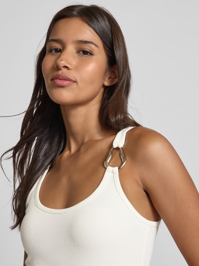 Copenhagen Muse Tanktop mit Applikation Modell 'SIV' Offwhite 3