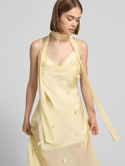 Gina Tricot maxi-jurk met bloemengarnering Lichtgeel - 3