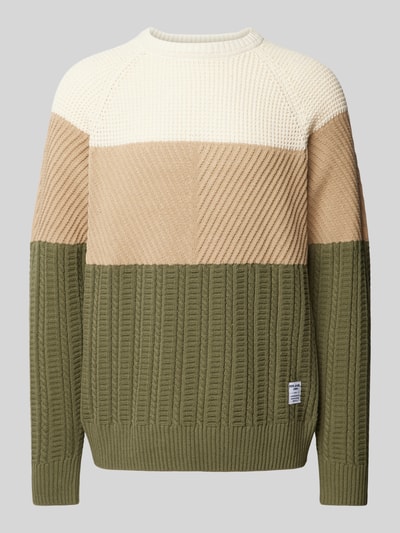 Pepe Jeans Gebreide pullover met structuurmotief, model 'CODY' Olijfgroen - 2