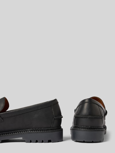 Polo Ralph Lauren Loafers van leer met profielzool, model 'JETT PENNY' Zwart - 2