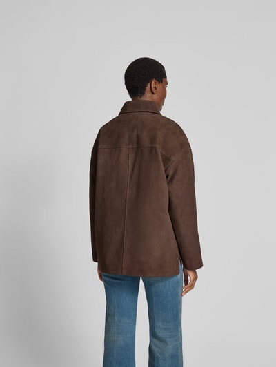 Anine Bing Regular Fit Jacke mit Umlegekragen Dunkelbraun 5