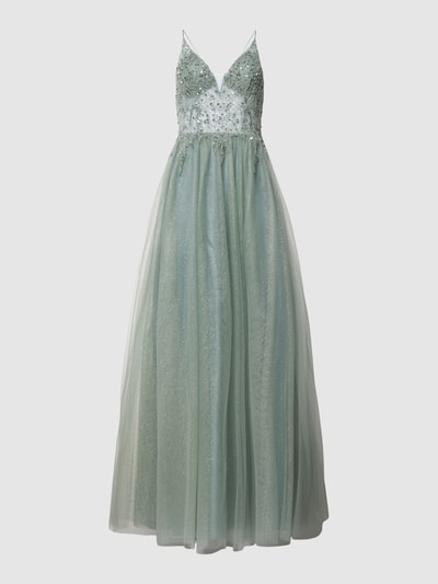 Unique Abendkleid mit Pailletten-Applikationen Aqua 2