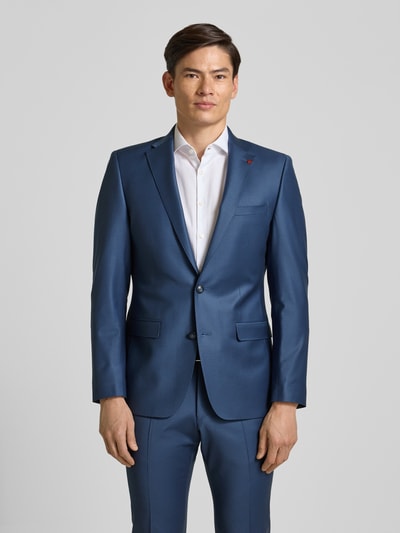 ROY ROBSON slim fit 2-knoops colbert met klepzakken Metallic blauw - 4