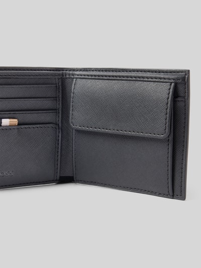 BOSS Portfel ze skóry bydlęcej model ‘ZAIR_4CC_COIN N’ Czarny 4