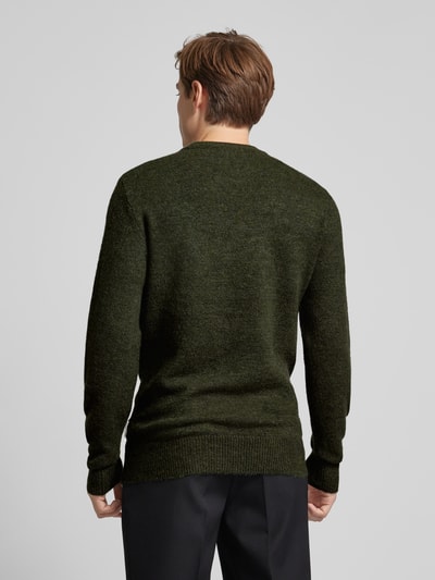 Casual Friday Gebreide pullover met ribboorden, model 'Karl' Donkergroen gemêleerd - 5