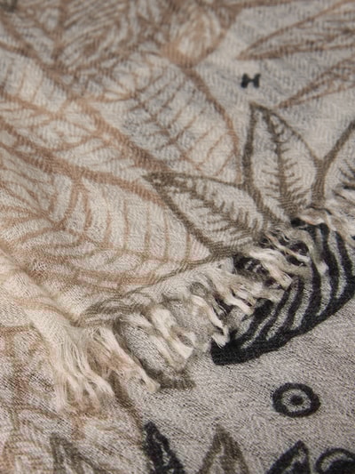 Hemisphere Schal im Allover-Look mit Fransen Beige 2